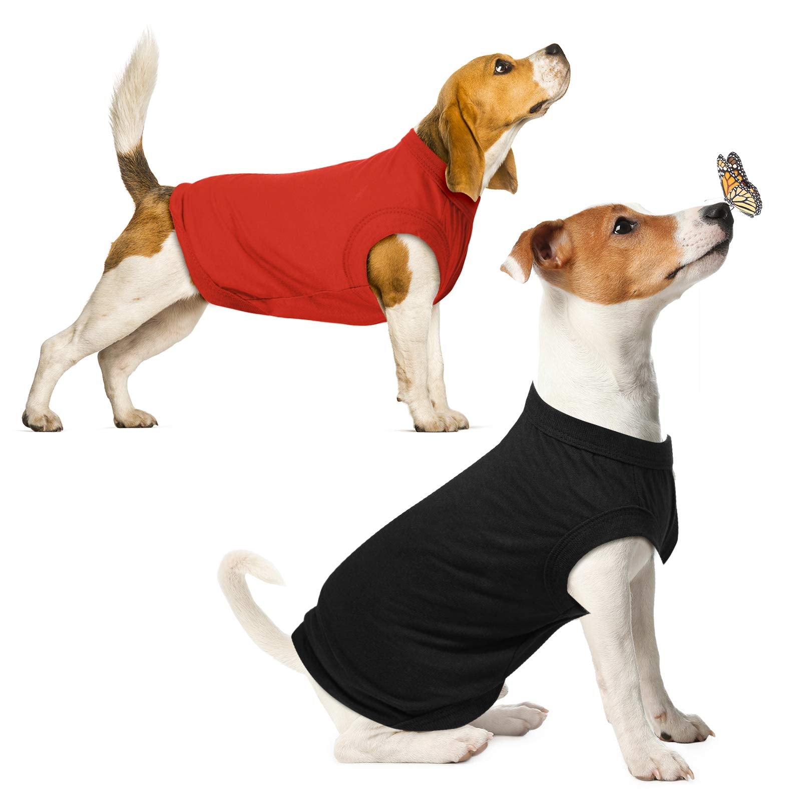 Syhood 8 Pcs Dog Shirts Pet Puppy Blank Clothes Soft Dog T-Shirt Breathable Plain Spring Summer Male Female Pet Shirts Cotton Pu
